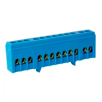 Шина TS-0609H 12 way в синем корпусе Энергия, 10 шт - Электрика, НВА - Щитки и аксессуары для монтажа - Шины нулевые - . Магазин оборудования для автономного и резервного электропитания Ekosolar.ru в Владикавказе