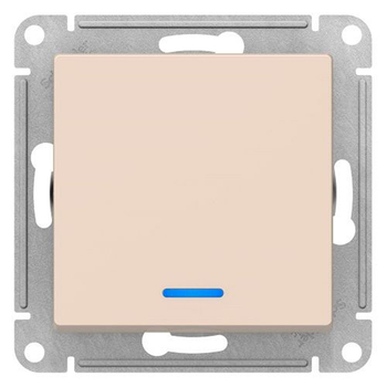 Выключатель SE AtlasDesign 1-клавишный с подсветкой, сх.1а, 10АХ, бежевый, механизм - Электрика, НВА - Выключатели и розетки - Выключатели - . Магазин оборудования для автономного и резервного электропитания Ekosolar.ru в Владикавказе