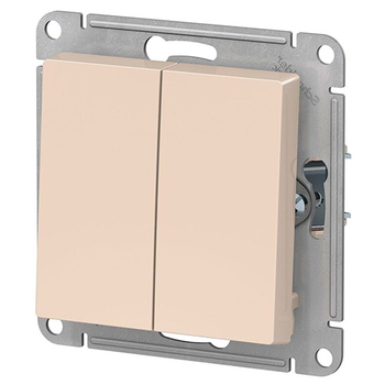 Выключатель Schneider Electric AtlasDesign 2-клавишный сх.5, 10АХ, бежевый, механизм - Электрика, НВА - Выключатели и розетки - Выключатели - . Магазин оборудования для автономного и резервного электропитания Ekosolar.ru в Владикавказе