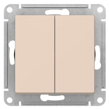 Переключатель Schneider Electric AtlasDesign 2-клавишный сх.6, 10АХ, бежевый механизм - Электрика, НВА - Выключатели и розетки - Выключатели - . Магазин оборудования для автономного и резервного электропитания Ekosolar.ru в Владикавказе