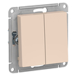 Переключатель Schneider Electric AtlasDesign 2-клавишный сх.6, 10АХ, бежевый механизм - Электрика, НВА - Выключатели и розетки - Выключатели - . Магазин оборудования для автономного и резервного электропитания Ekosolar.ru в Владикавказе