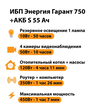 ИБП Энергия Гарант 750 + Аккумулятор S 55 Ач - 12В (450Вт - 67мин) - ИБП и АКБ - ИБП для котлов - . Магазин оборудования для автономного и резервного электропитания Ekosolar.ru в Владикавказе