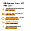 ИБП для котла Энергия Гарант 750 + Аккумулятор 55 Ач 12 В (450Вт - 67мин) - ИБП и АКБ - ИБП для котлов - . Магазин оборудования для автономного и резервного электропитания Ekosolar.ru в Владикавказе