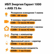 ИБП для котла Энергия Гарант 1000 + Аккумулятор 75 Ач 12 В (600Вт - 68мин) - ИБП и АКБ - ИБП для котлов - . Магазин оборудования для автономного и резервного электропитания Ekosolar.ru в Владикавказе