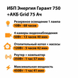 ИБП для котла Энергия Гарант 750 + Аккумулятор Grid 75 Ah 12 v (450Вт - 91мин) - ИБП и АКБ - ИБП для котлов - . Магазин оборудования для автономного и резервного электропитания Ekosolar.ru в Владикавказе