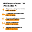 ИБП для котла Энергия Гарант 750 + Аккумулятор Grid 55 Ah 12 v (450Вт - 67мин) - ИБП и АКБ - ИБП для котлов - . Магазин оборудования для автономного и резервного электропитания Ekosolar.ru в Владикавказе