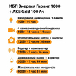 ИБП для котла Энергия Гарант 1000 + Аккумулятор Grid 100 Ah 12 v (600Вт - 91мин) - ИБП и АКБ - ИБП для котлов - . Магазин оборудования для автономного и резервного электропитания Ekosolar.ru в Владикавказе